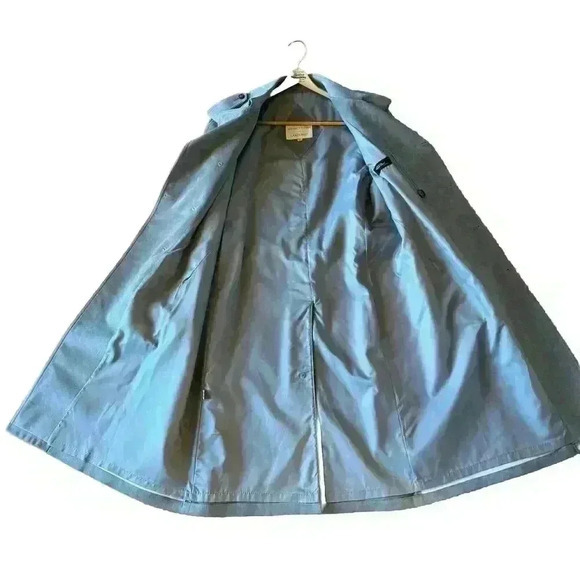 Jeffrey Bank for Lakeland Alcantara Grey Suede  Trench Coat 46L Vintage‎ 1990 - Picture 3 of 14